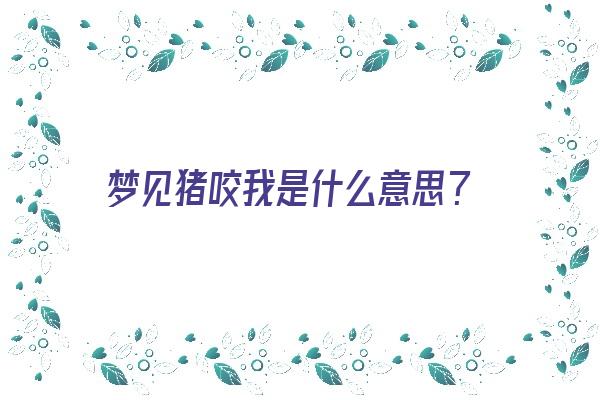  梦见猪咬我是什么意思？《梦见猪咬我是什么意思周公解梦》 周公解梦