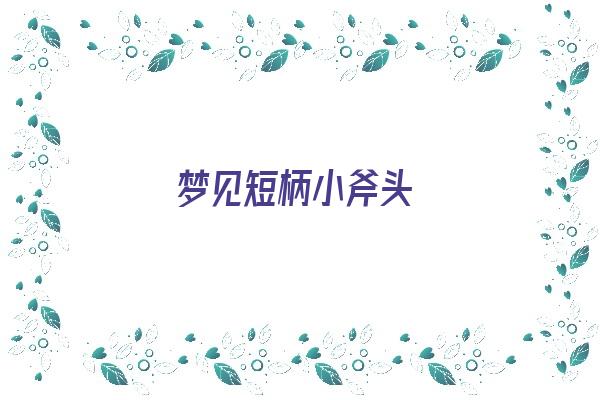 梦见短柄小斧头《梦见短柄小斧头什么意思》