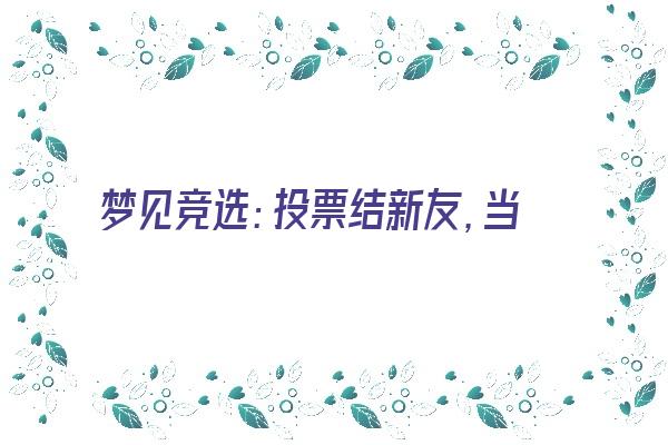 梦见竞选：投票结新友，当选可成功《梦到选举投票结果》