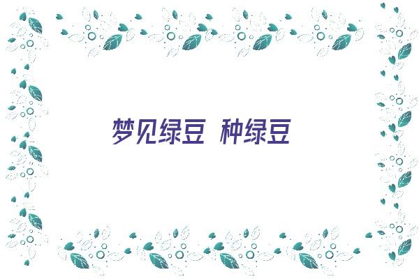 梦见绿豆 种绿豆《梦见绿豆 种绿豆什么意思》