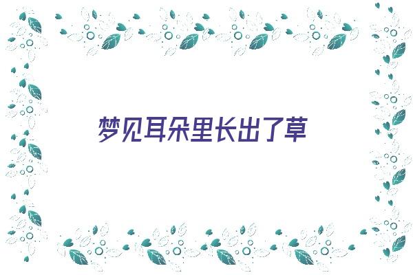 梦见耳朵里长出了草《梦见耳朵里长出了草什么意思》