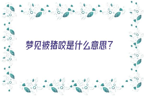  梦见被猪咬是什么意思？《梦见被猪咬是什么意思周公解梦》 周公解梦