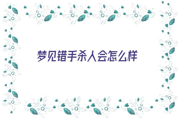 梦见错手杀人会怎么样《梦见自己错手伤人》