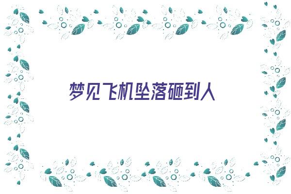 梦见飞机坠落砸到人《梦见飞机坠落砸到人什么意思》