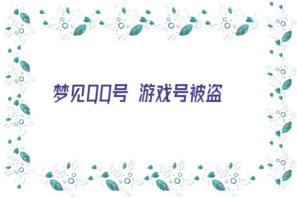 梦见QQ号 游戏号被盗《梦到游戏号被盗了》