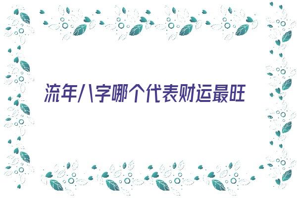 流年八字哪个代表财运最旺《流年八字哪个代表财运最旺的》