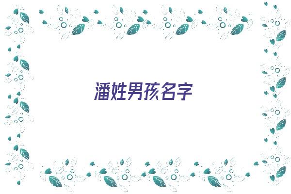 潘姓男孩名字《潘姓男孩名字大全》