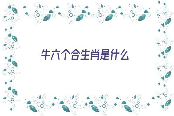 牛六个合生肖是什么《牛六个合生肖是什么生肖呢》