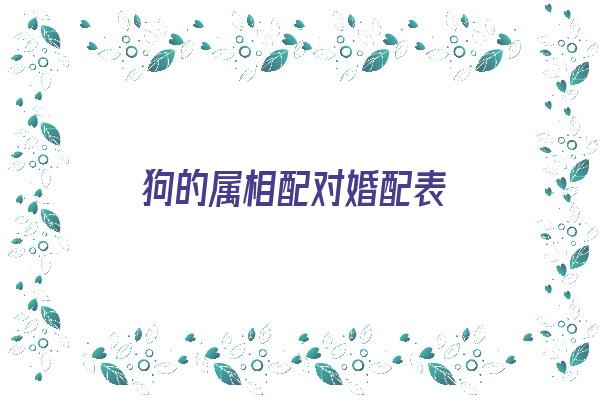 狗的属相配对婚配表《狗的属相配对婚配表图片》