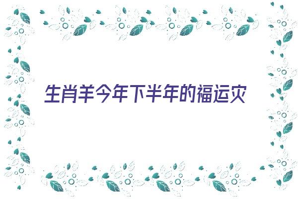 生肖羊今年下半年的福运灾运《生肖羊今年下半年的福运灾运如何》