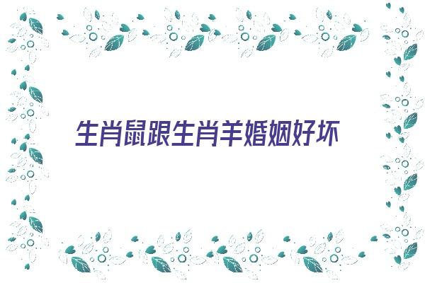 生肖鼠跟生肖羊婚姻好坏《生肖鼠跟生肖羊婚姻好坏对比》