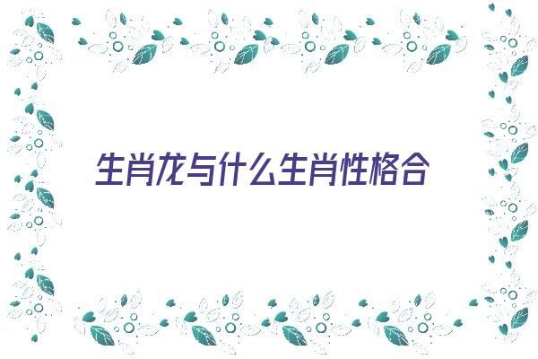 生肖龙与什么生肖性格合《生肖龙与什么生肖性格合不合》