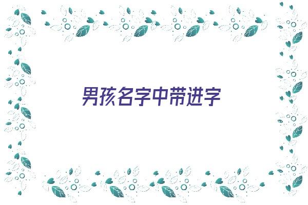 男孩名字中带进字《男孩名字中带进字好不好》