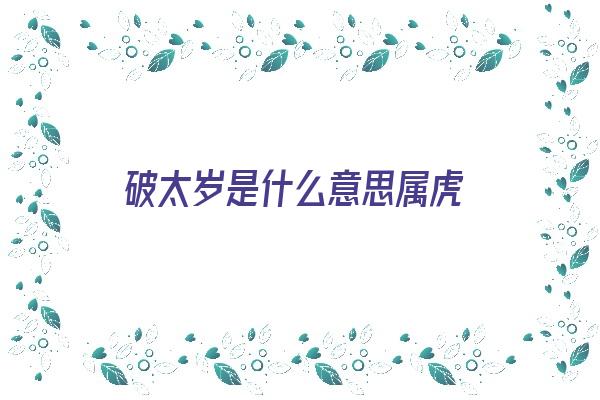 破太岁是什么意思属虎《2021破太岁是什么意思属虎》