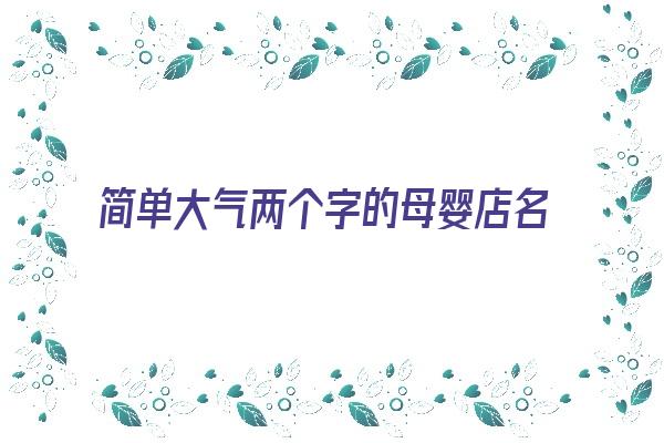 简单大气两个字的母婴店名字《简单大气两个字的母婴店名字大全》