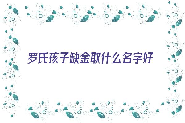  罗氏孩子缺金取什么名字好《罗氏孩子缺金取什么名字好听》 姓名详批