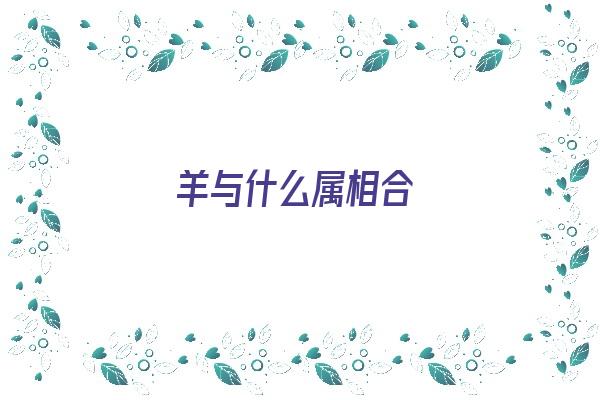 羊与什么属相合《羊与什么属相合财》