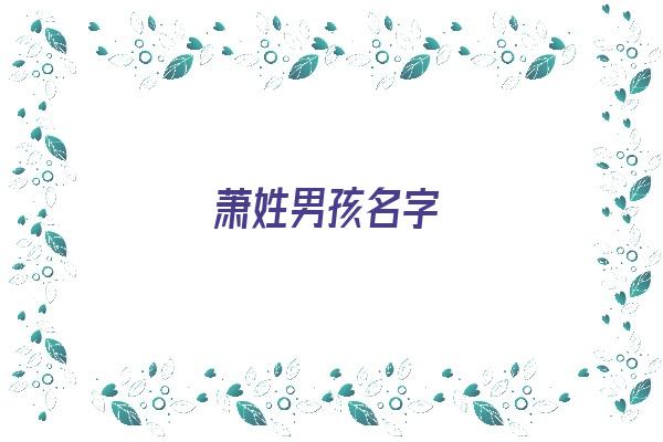 萧姓男孩名字《萧姓男孩名字大全》