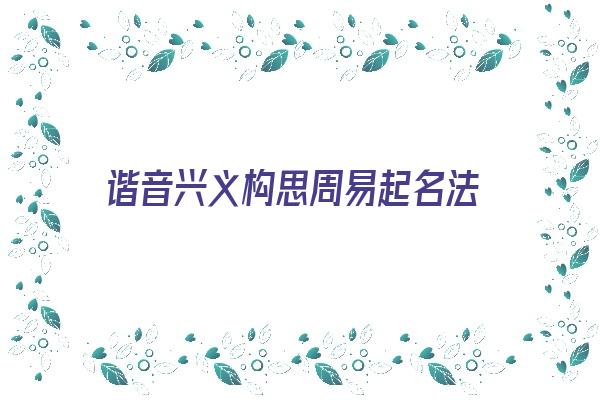 谐音兴义构思周易起名法《兴字谐音名字》