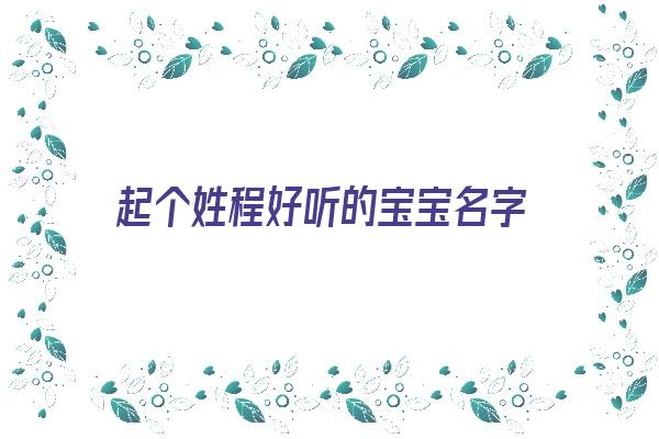 起个姓程好听的宝宝名字《起个姓程好听的宝宝名字大全》