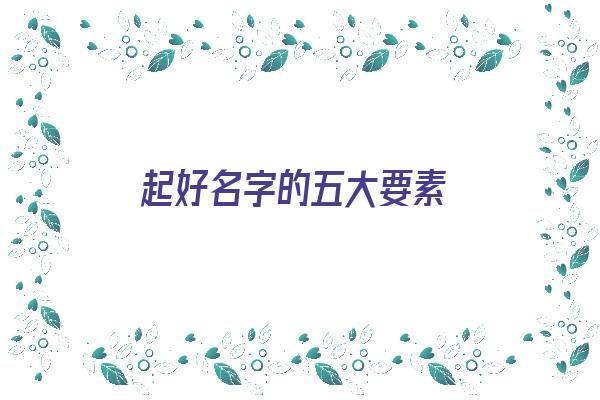 起好名字的五大要素《起好名字的五大要素是什么》