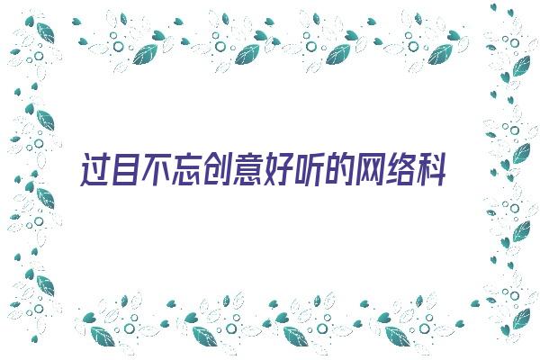 过目不忘创意好听的网络科技公司名字《有创意好听的网络科技公司名字大全》