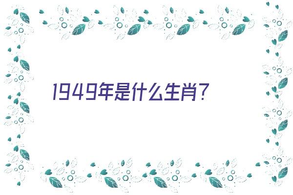  1949年是什么生肖？《1949年是什么生肖年份》 生肖运势