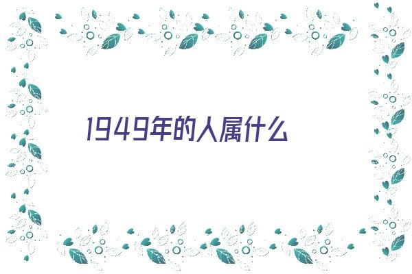 1949年的人属什么《1949年的人属什么生肖》