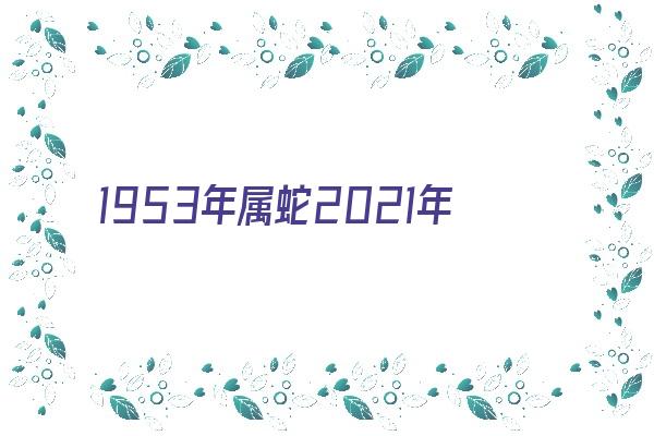  1953年属蛇2021年的运势《1953年属蛇2021年的运气》 生肖运势