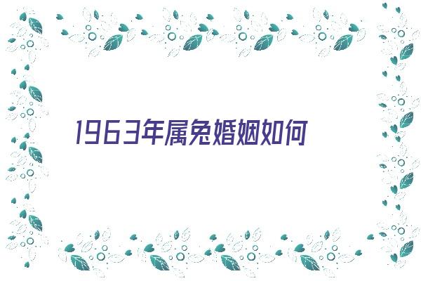 1963年属兔婚姻如何《1963年属兔的婚姻》