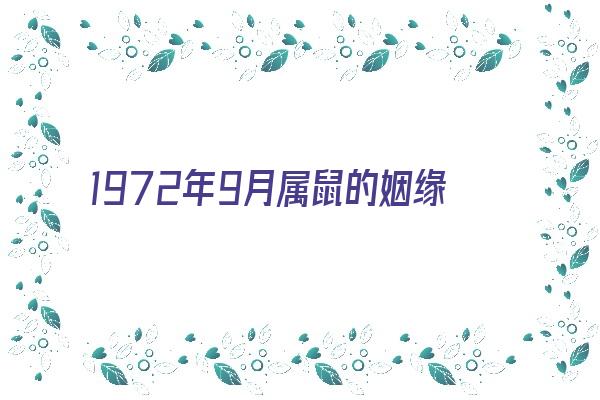  1972年9月属鼠的姻缘《1972年9月鼠女感情运》 生肖运势