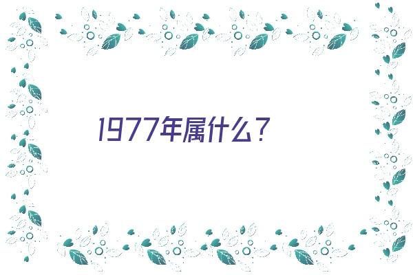 1977年属什么？《1977年属什么生肖》