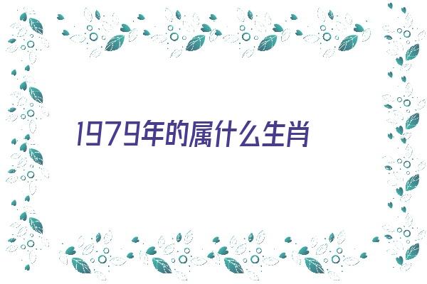 1979年的属什么生肖《1979年的属什么生肖属相》