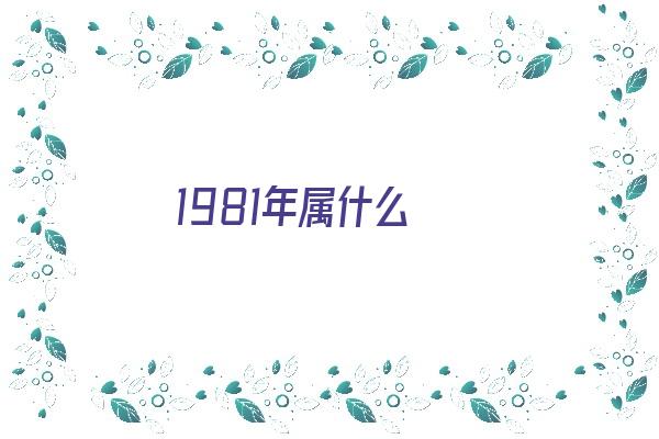 1981年属什么