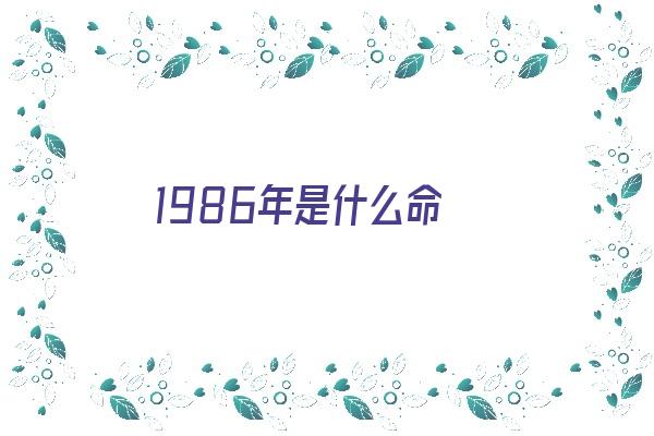 1986年是什么命《1986年是什么命五行属什么命》