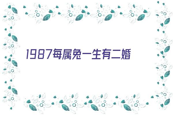 1987每属兔一生有二婚《1987每属兔一生有二婚1986年属虎的人一生如何》