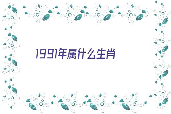 1991年属什么生肖