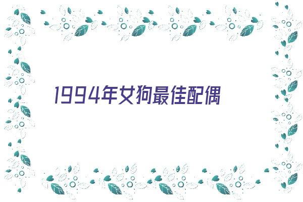 1994年女狗最佳配偶《1994年女狗最佳配偶属相》