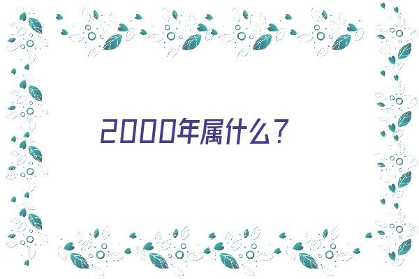 2000年属什么？《2000年属什么生肖》