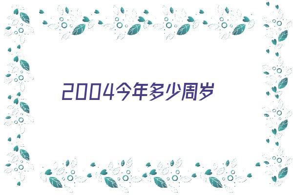 2004今年多少周岁《2004今年多少周岁了2023》