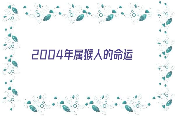 2004年属猴人的命运《2004年属猴人的命运走势》