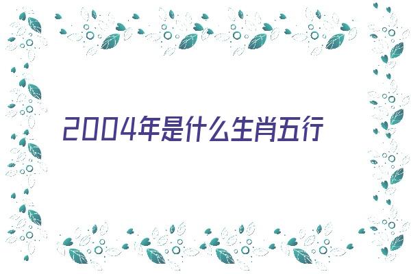 2004年是什么生肖五行《2004年是什么生肖五行属性》