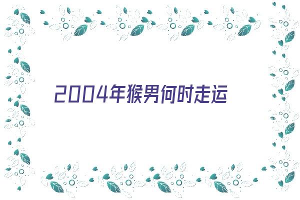 2004年猴男何时走运《2004年猴男到2020运气》