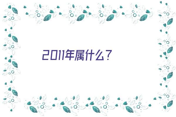 2011年属什么？《2011年属什么生肖》