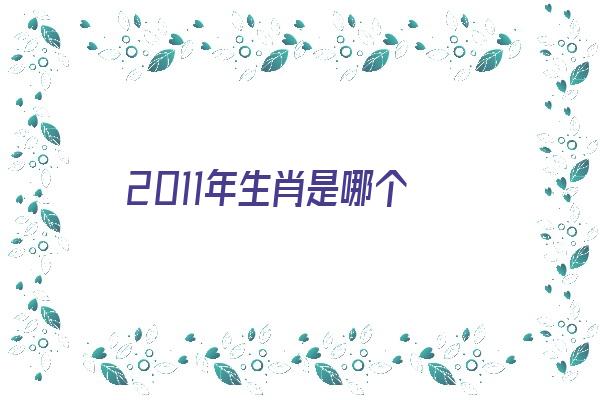 2011年生肖是哪个《2011年的生肖是》