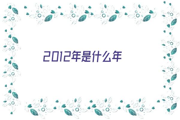 2012年是什么年