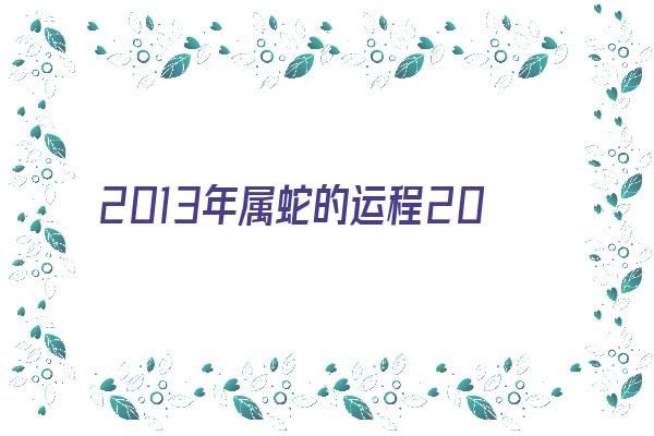 2013年属蛇的运程2021年《2013年属蛇的2021年运势》