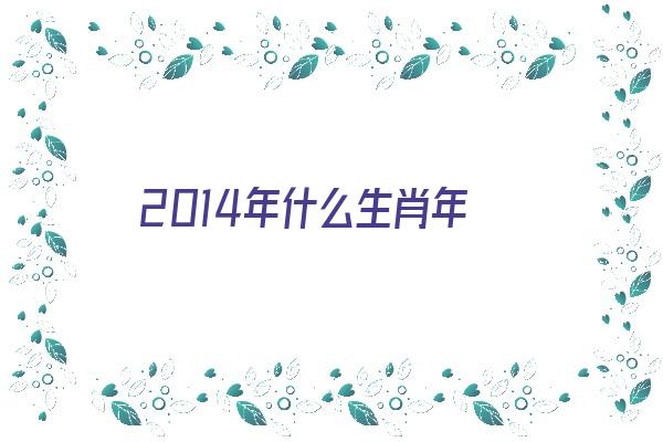 2014年什么生肖年《2014年什么生肖年?》