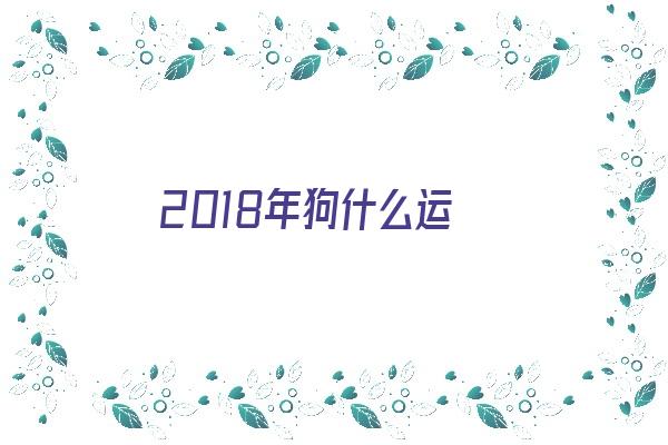 2018年狗什么运《2018年的狗运势如何》