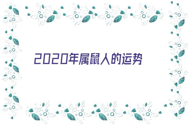 2020年属鼠人的运势《2020年属鼠人的运势如何》